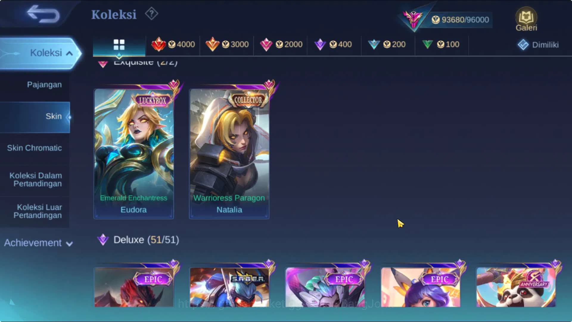 Mobile Legends: Bang Bang Accounts Hero 132 Skin 365 | ExGlory | KOF Dyrroth+Karina, image 3