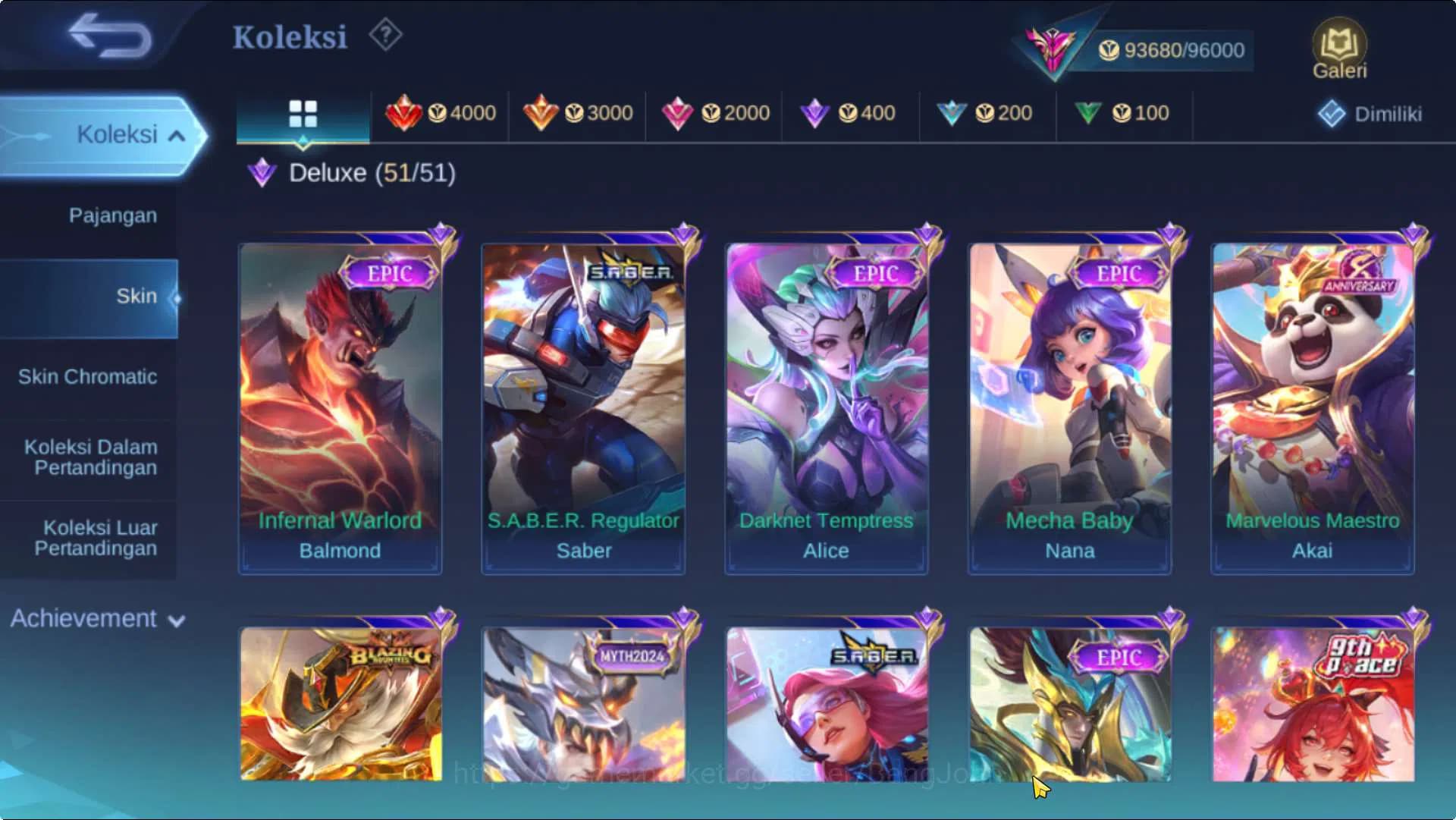 Mobile Legends: Bang Bang Accounts Hero 132 Skin 365 | ExGlory | KOF Dyrroth+Karina, image 4