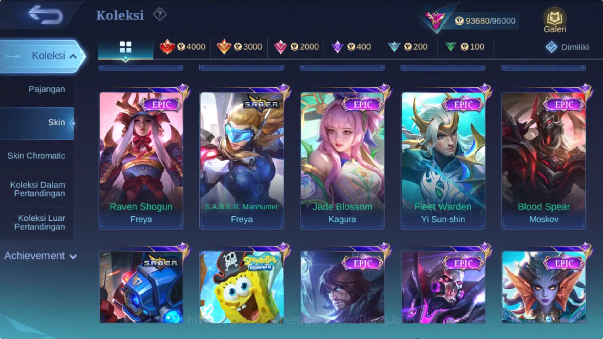 Mobile Legends: Bang Bang Accounts Hero 132 Skin 365 | ExGlory | KOF Dyrroth+Karina, image 5