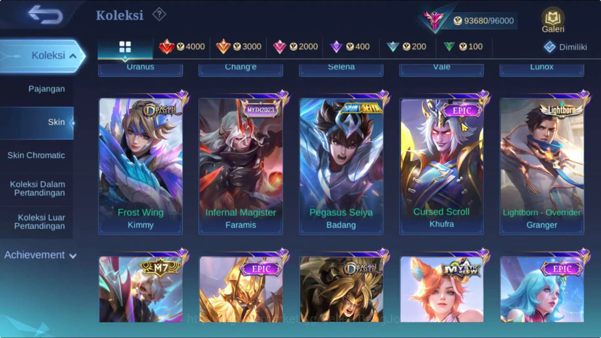 Mobile Legends: Bang Bang Accounts Hero 132 Skin 365 | ExGlory | KOF Dyrroth+Karina, image 8