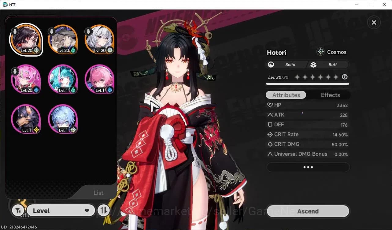 Neverness to Everness Accounts GLOBAL SEA|HL 3| 2 SSR Hotori + Sign, Jiuyuan |2 S image 1