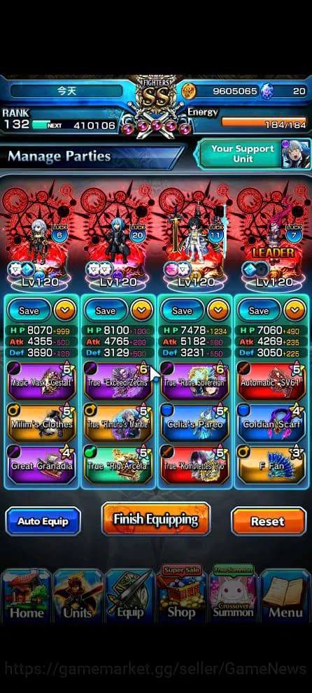 Grand Summoners Accounts Global|Rank 132|40 RGB|14 Ascend|Inumuta,Beta,Pinn image 1