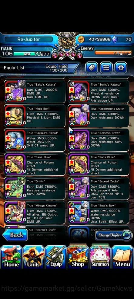 Grand Summoners Accounts Global|Rank 105|27 Ascend|[Sayaka,Shadow,Beta,Acce image 6