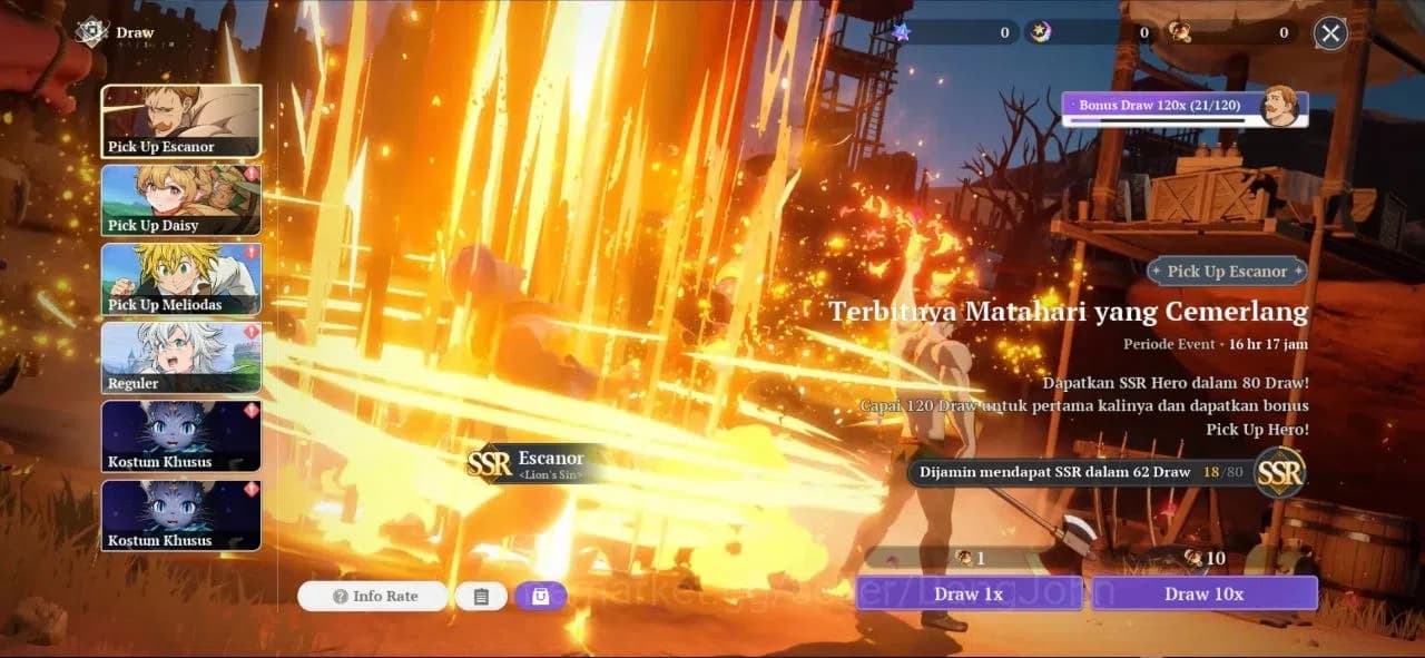 The Seven Deadly Sins: Origin Accounts NA West | Fresh Starter Lvl 2 |2 SSR| Escanor, Gui image 2