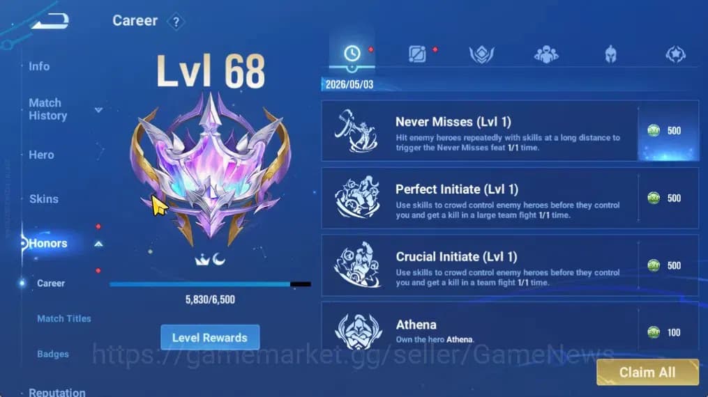 Honor of Kings Accounts Hero99 Skin81|Flawless Arli,KIC Luna,4 Legend(Wuko image 7
