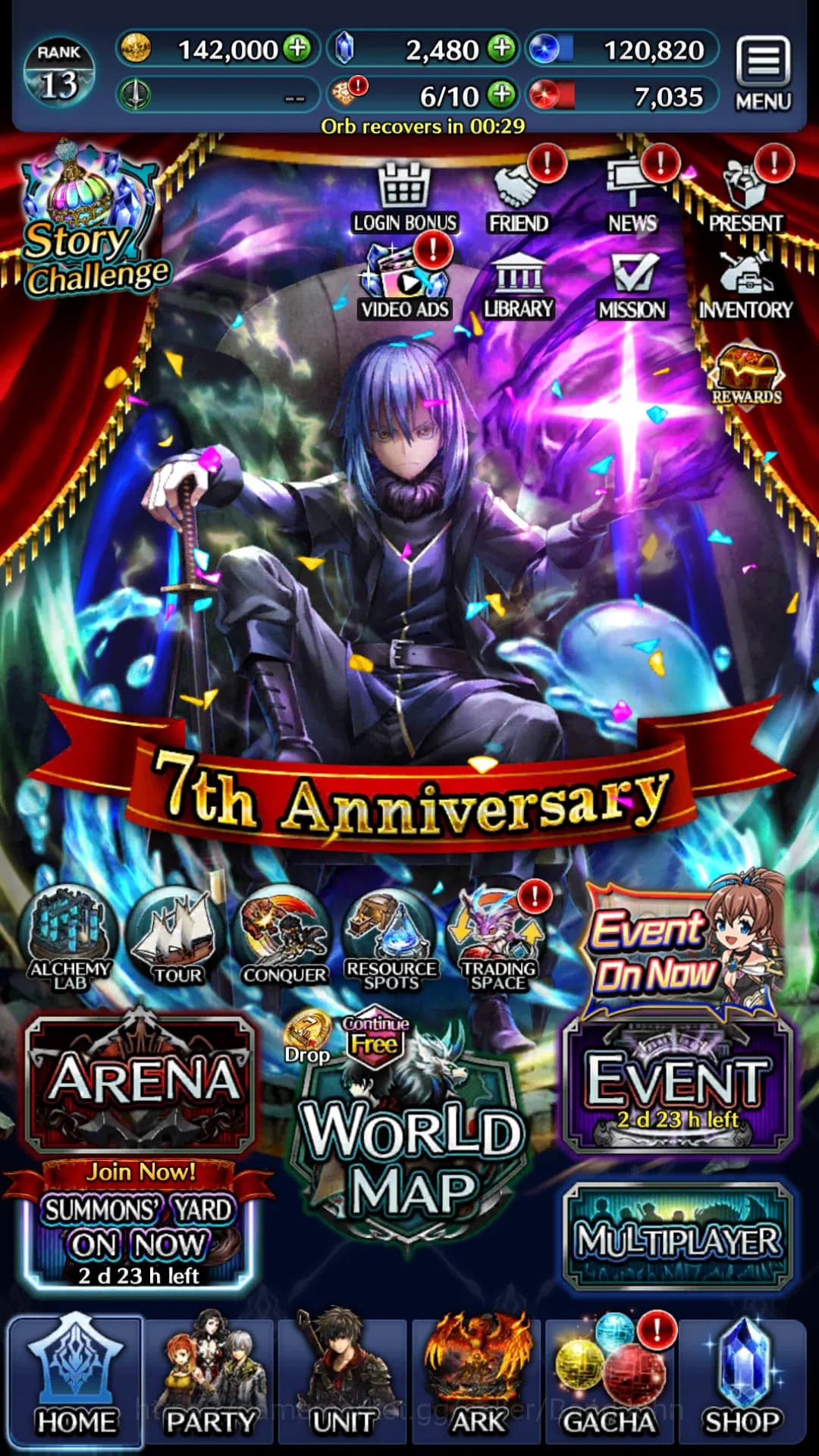 Last Cloudia Accounts GLOBAL|Rank 13|Collab Rimuru,Milim|Other Unit GHAd image 1