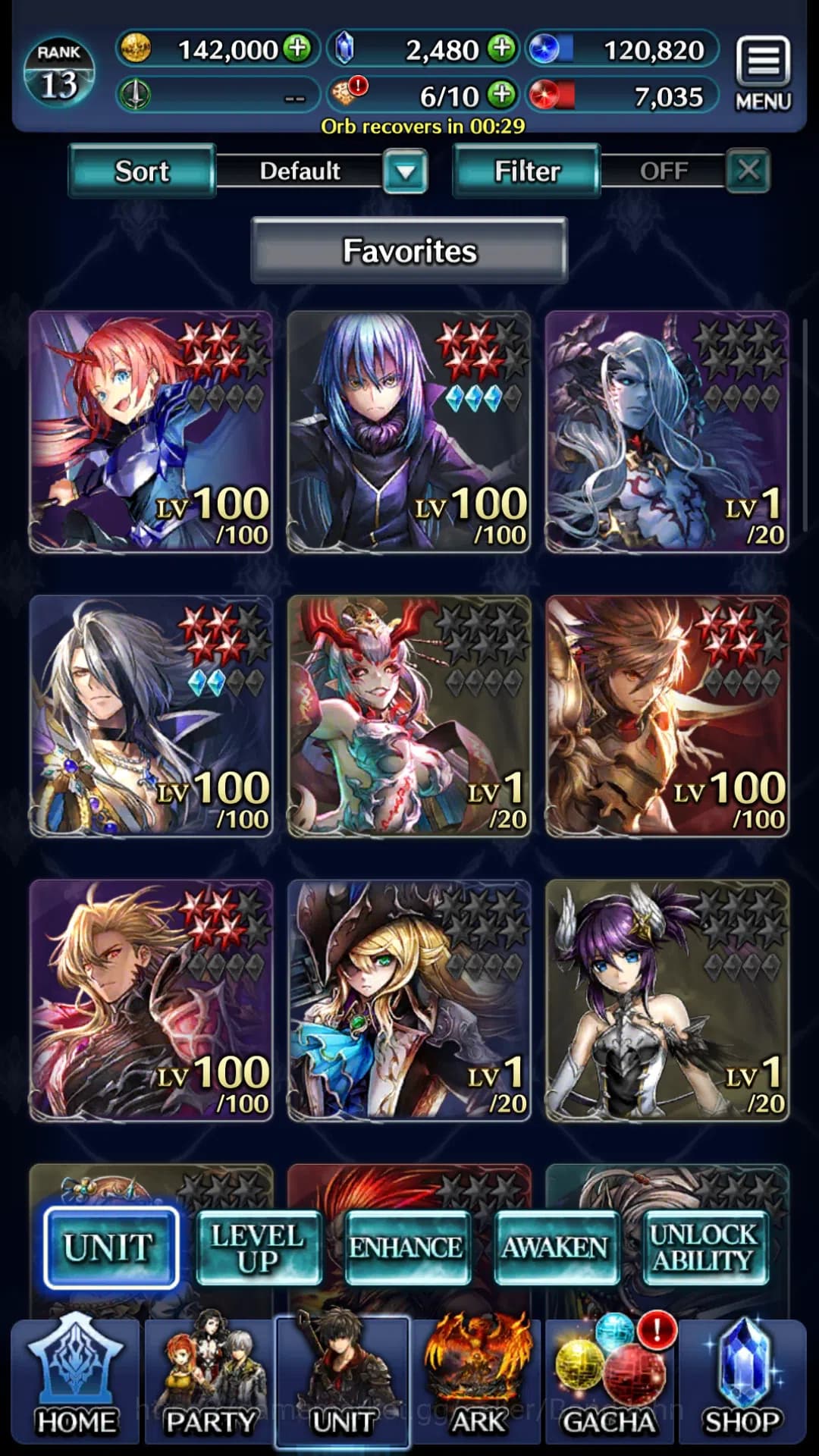 Last Cloudia Accounts GLOBAL|Rank 13|Collab Rimuru,Milim|Other Unit GHAd image 2