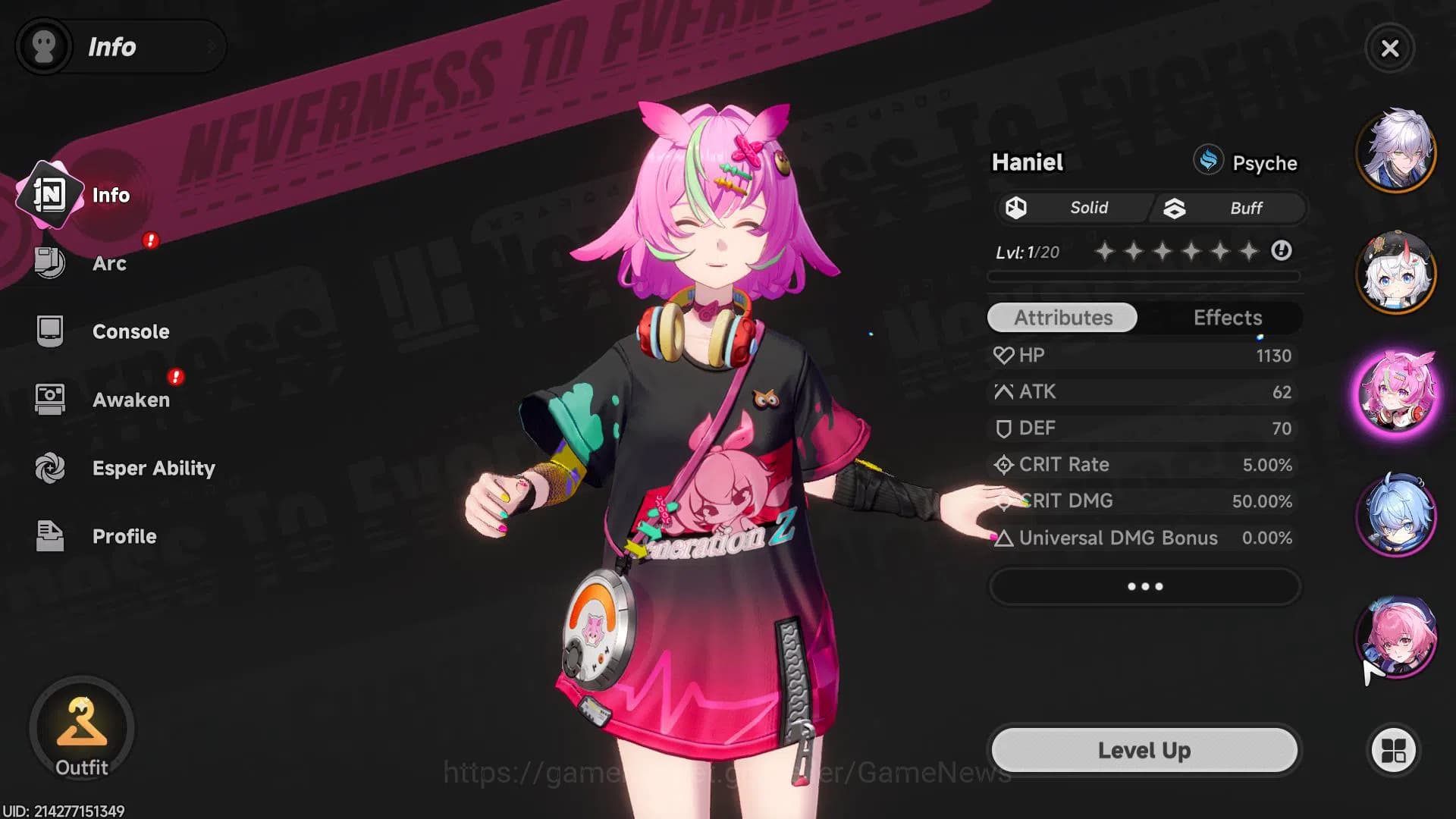Neverness to Everness Accounts GLOBAL EU |HL 3| 1 SSR Limited Nanally | 4 SR [Min image 10