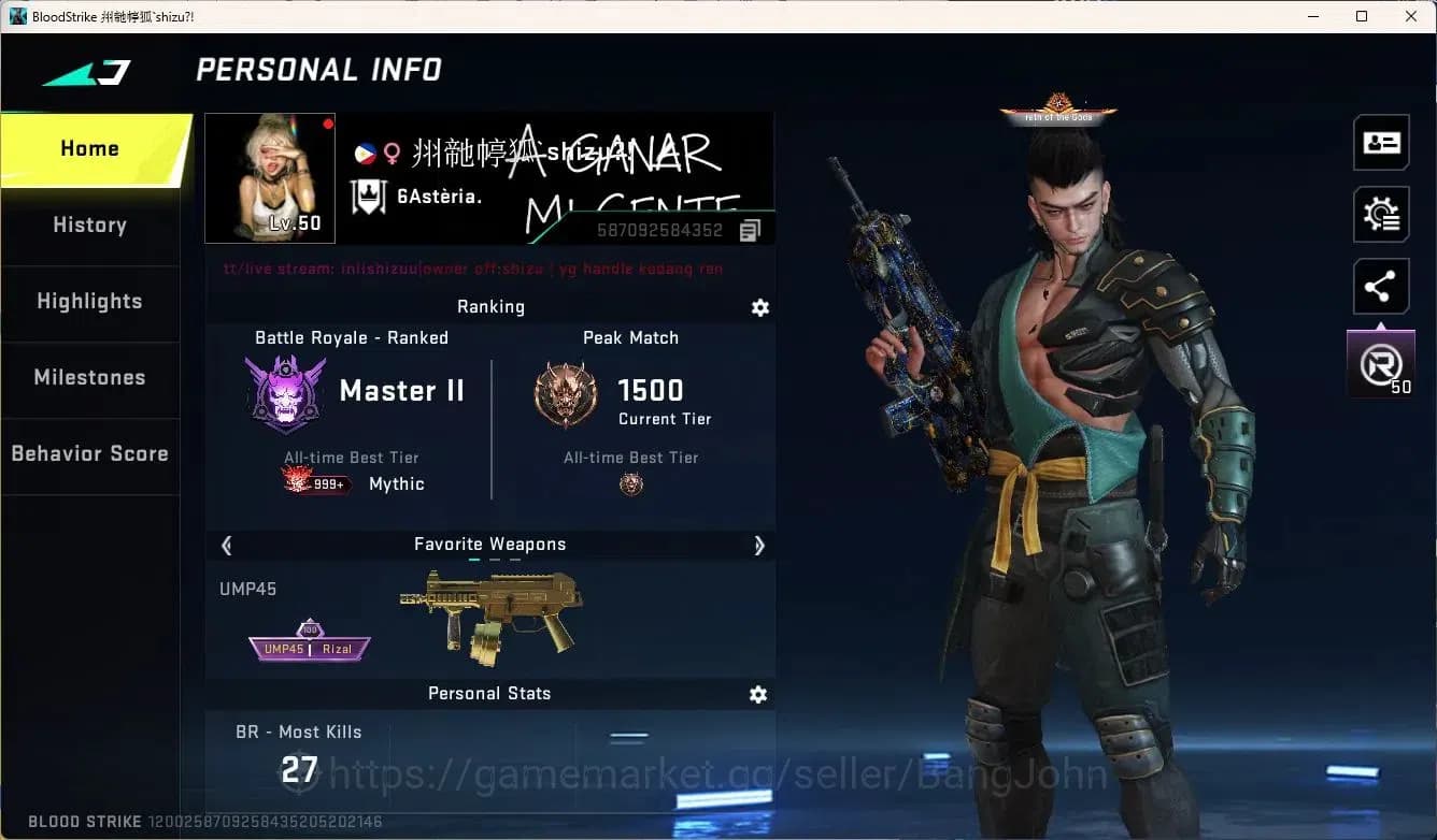 Blood Strike Accounts ASIA | Limited Butterfly Knife | 3 7DS Guns: AK47, image 1