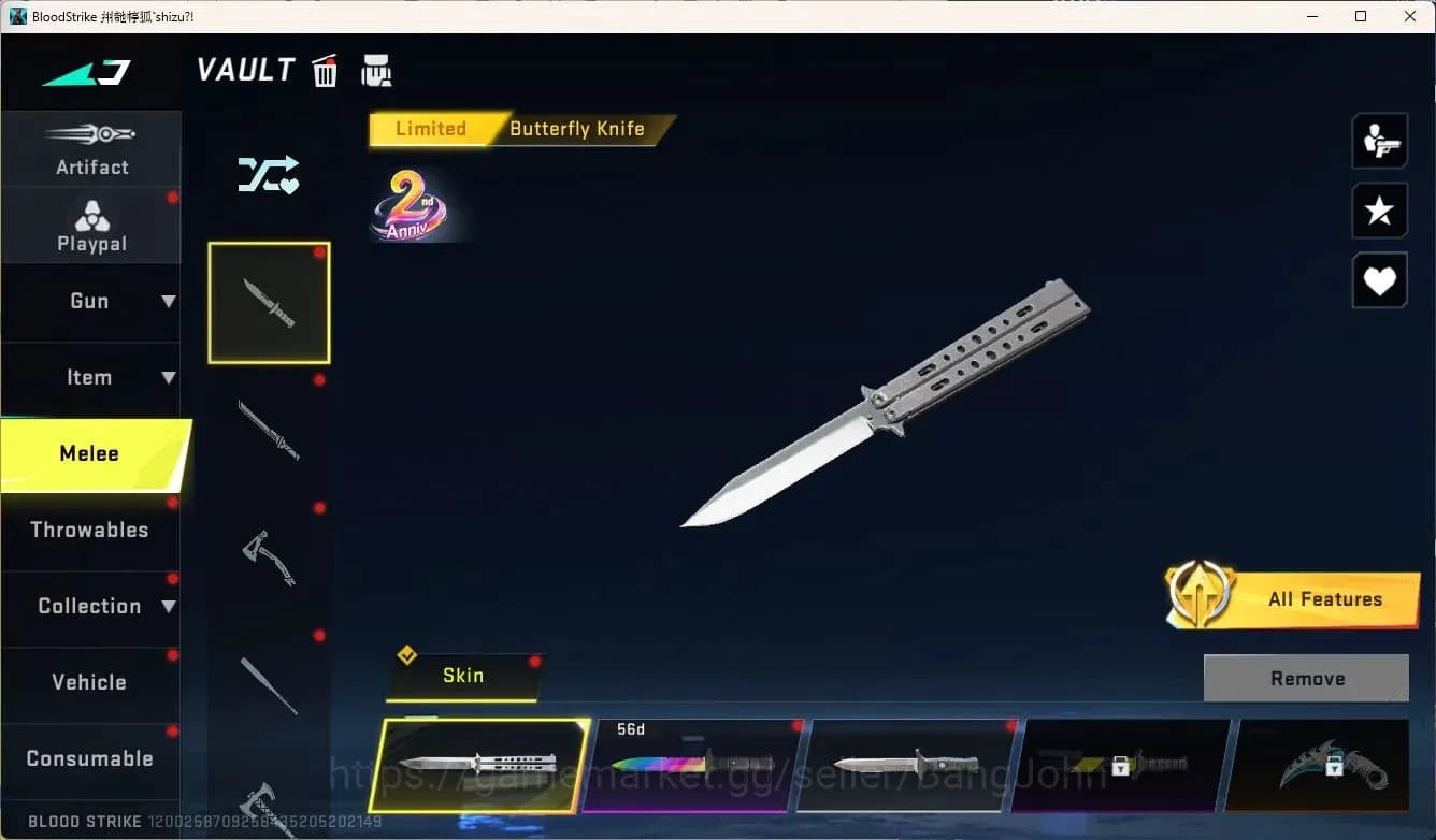 Blood Strike Accounts ASIA | Limited Butterfly Knife | 3 7DS Guns: AK47, image 14