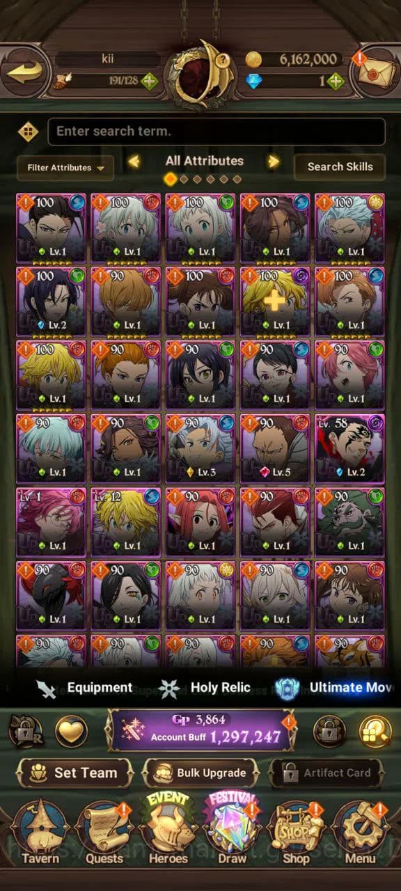 The Seven Deadly Sins: Grand Cross Accounts ASIA | 1.2M CC | 3 UR | ODK 2/6, WK Gowther, DKM | image 6