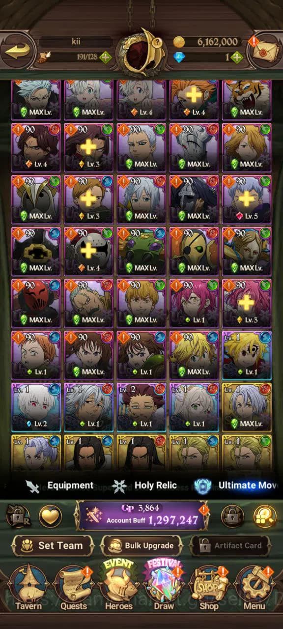 The Seven Deadly Sins: Grand Cross Accounts ASIA | 1.2M CC | 3 UR | ODK 2/6, WK Gowther, DKM | image 7