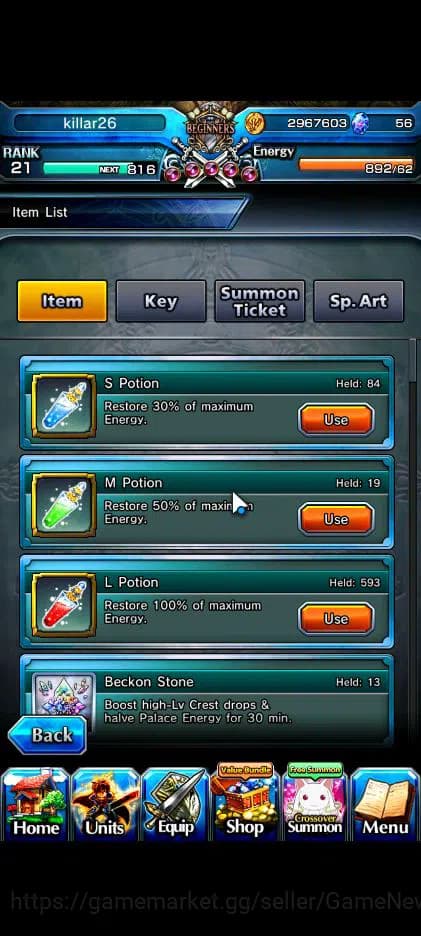 Grand Summoners Accounts Global|Rank 21|14 Ascend|InumutaTW,EmiyaTW,Summer image 2