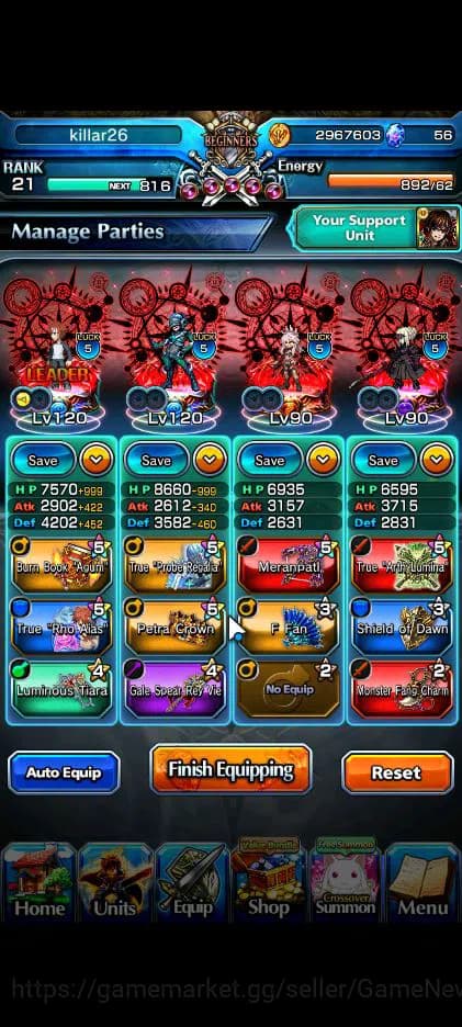 Grand Summoners Accounts Global|Rank 21|14 Ascend|InumutaTW,EmiyaTW,Summer image 3