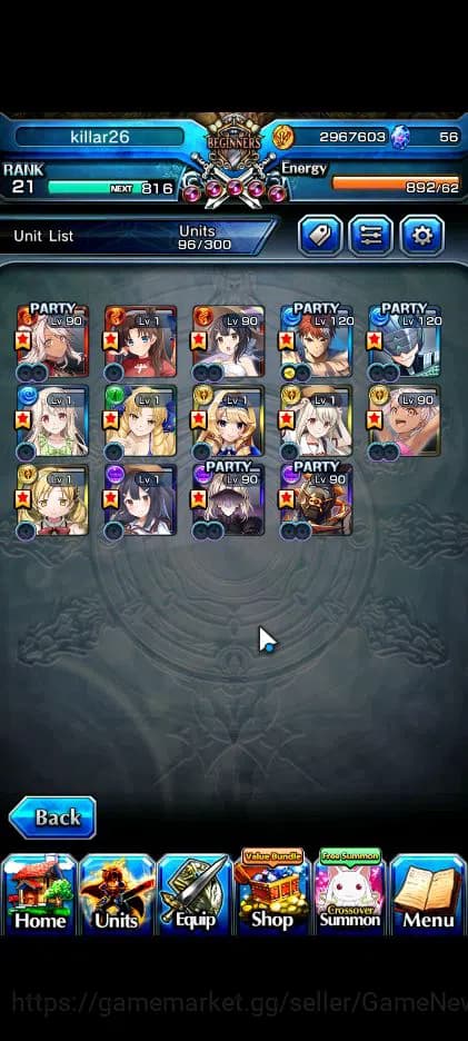 Grand Summoners Accounts Global|Rank 21|14 Ascend|InumutaTW,EmiyaTW,Summer image 4