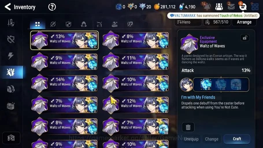 Epic Seven Accounts GLOBAL Verif|22 ML(Notos,Salome,LOTS,B Arunka,NM L image 17