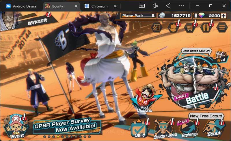 One Piece Bounty Rush Accounts GLOBAL | 3 ex RD 2200 | Shank, Nusjuro | Log Banda image 1