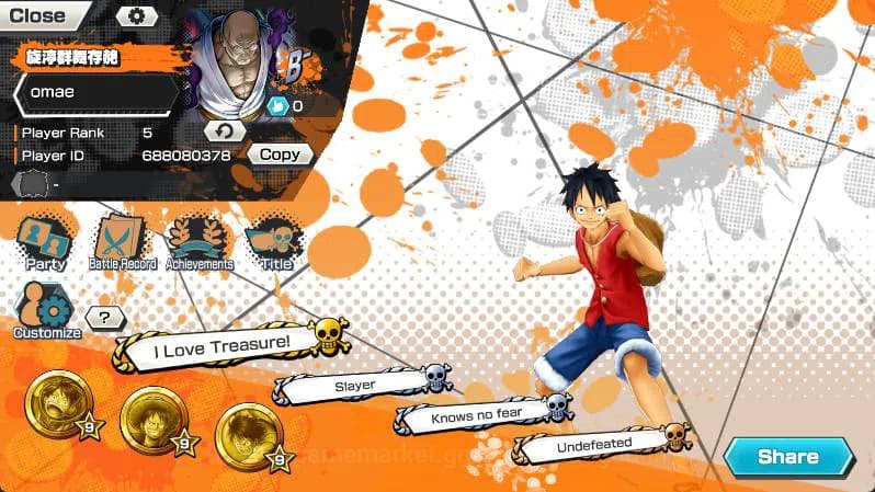 One Piece Bounty Rush Accounts GLOBAL | 3 ex RD 2200 | Shank, Nusjuro | Log Banda image 3