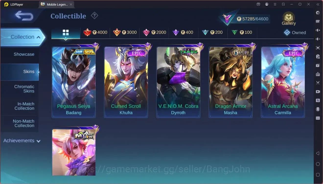 Mobile Legends: Bang Bang Accounts Global|Hero 132 skin 289|Renowned|KOF Karina|CC Na image 10