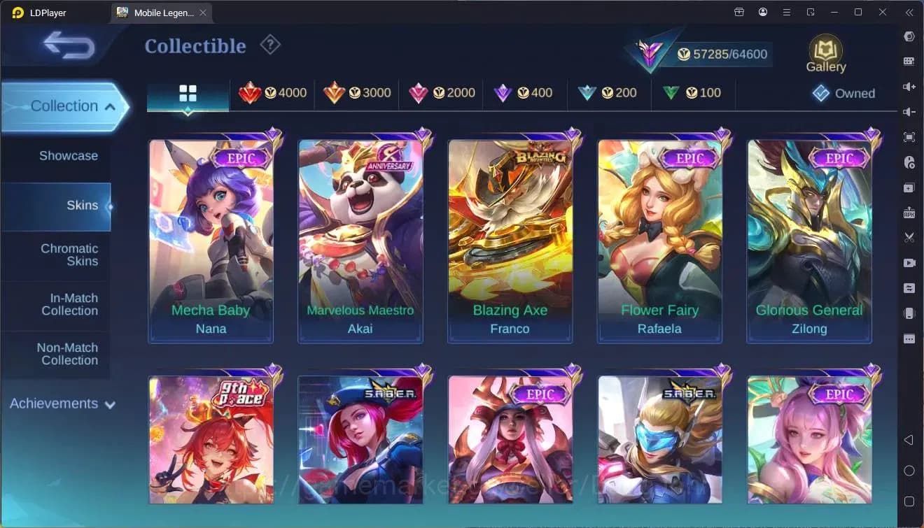 Mobile Legends: Bang Bang Accounts Global|Hero 132 skin 289|Renowned|KOF Karina|CC Na image 14