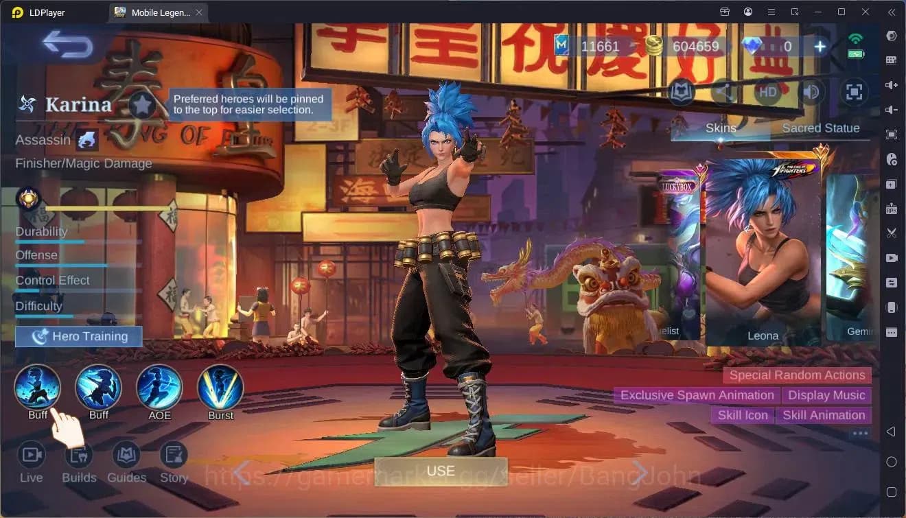 Mobile Legends: Bang Bang Accounts Global|Hero 132 skin 289|Renowned|KOF Karina|CC Na image 8