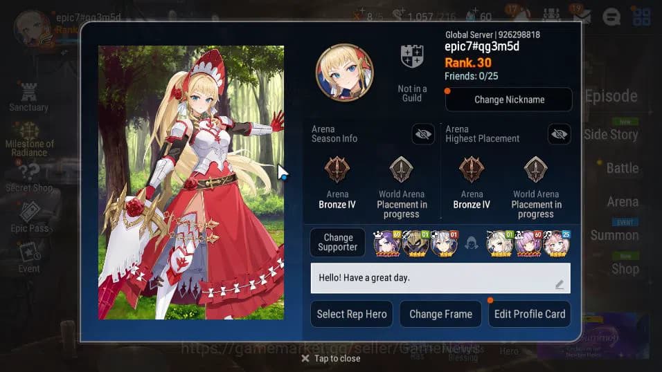 Epic Seven Accounts GLOBAL Verif|New Era|4 ML(Salome,DB Senya,SP Polit image 17