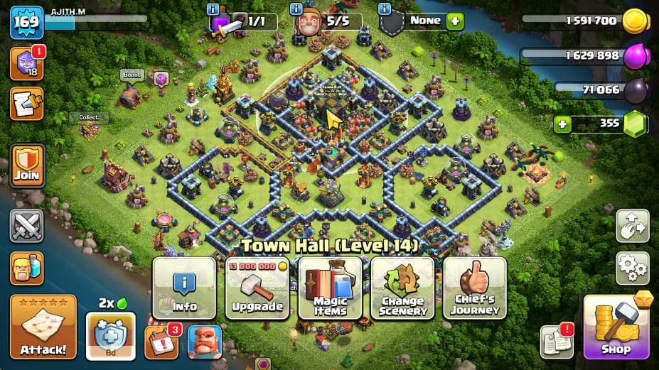 Clash of Clans Accounts TH 14-BH 8|Limited Skin|LV 169|HH 8|BK 70,AQ 74,GW image 1