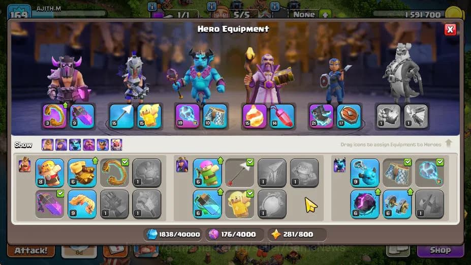 Clash of Clans Accounts TH 14-BH 8|Limited Skin|LV 169|HH 8|BK 70,AQ 74,GW image 8