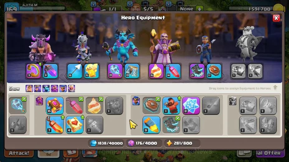 Clash of Clans Accounts TH 14-BH 8|Limited Skin|LV 169|HH 8|BK 70,AQ 74,GW image 9