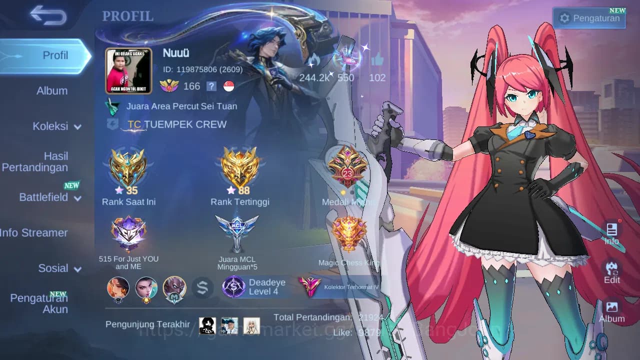 Mobile Legends: Bang Bang Accounts GLOBAL Hero 132 Skin 368 Aspirant Layla | Starwars image 1
