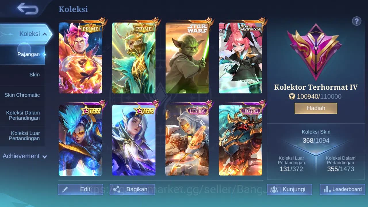 Mobile Legends: Bang Bang Accounts GLOBAL Hero 132 Skin 368 Aspirant Layla | Starwars image 12
