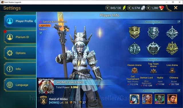 Raid: Shadow Legends Accounts Lv71 3,8M Pwr|1 Myth Embrys + Senna|58 Legends(Tit image 2