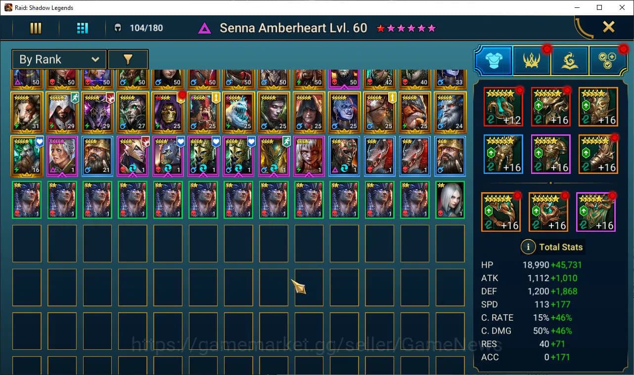 Raid: Shadow Legends Accounts Lv71 3,8M Pwr|1 Myth Embrys + Senna|58 Legends(Tit image 4