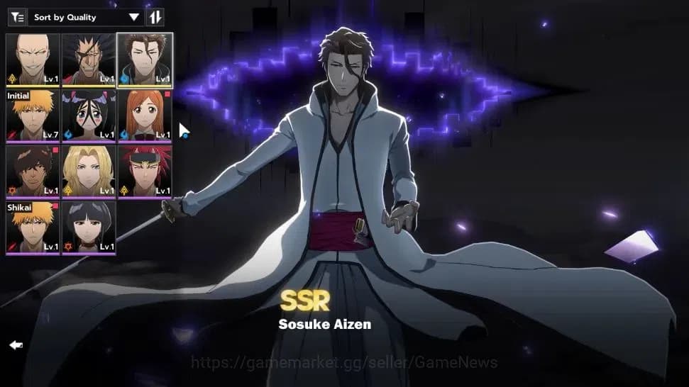BLEACH: Soul Resonance Accounts Crunchyroll NA |Fresh Starter LV 3|3 SSR Aizen, Ma image 1
