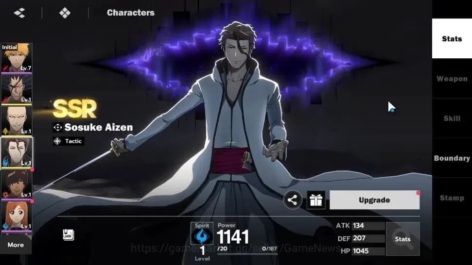 BLEACH: Soul Resonance Accounts Crunchyroll NA |Fresh Starter LV 3|3 SSR Aizen, Ma image 2