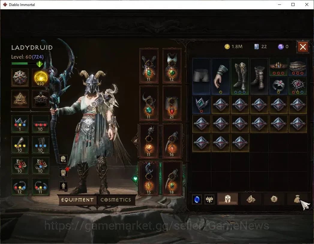 Diablo Immortal Accounts SEA - Verathiel|CS ON|Lv60(724)|Druid|CR 41k|Reso image 5