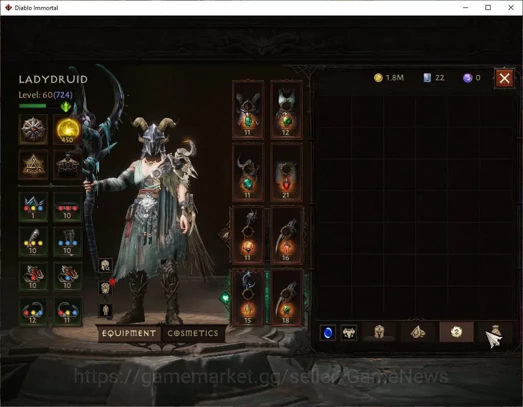 Diablo Immortal Accounts SEA - Verathiel|CS ON|Lv60(724)|Druid|CR 41k|Reso image 6