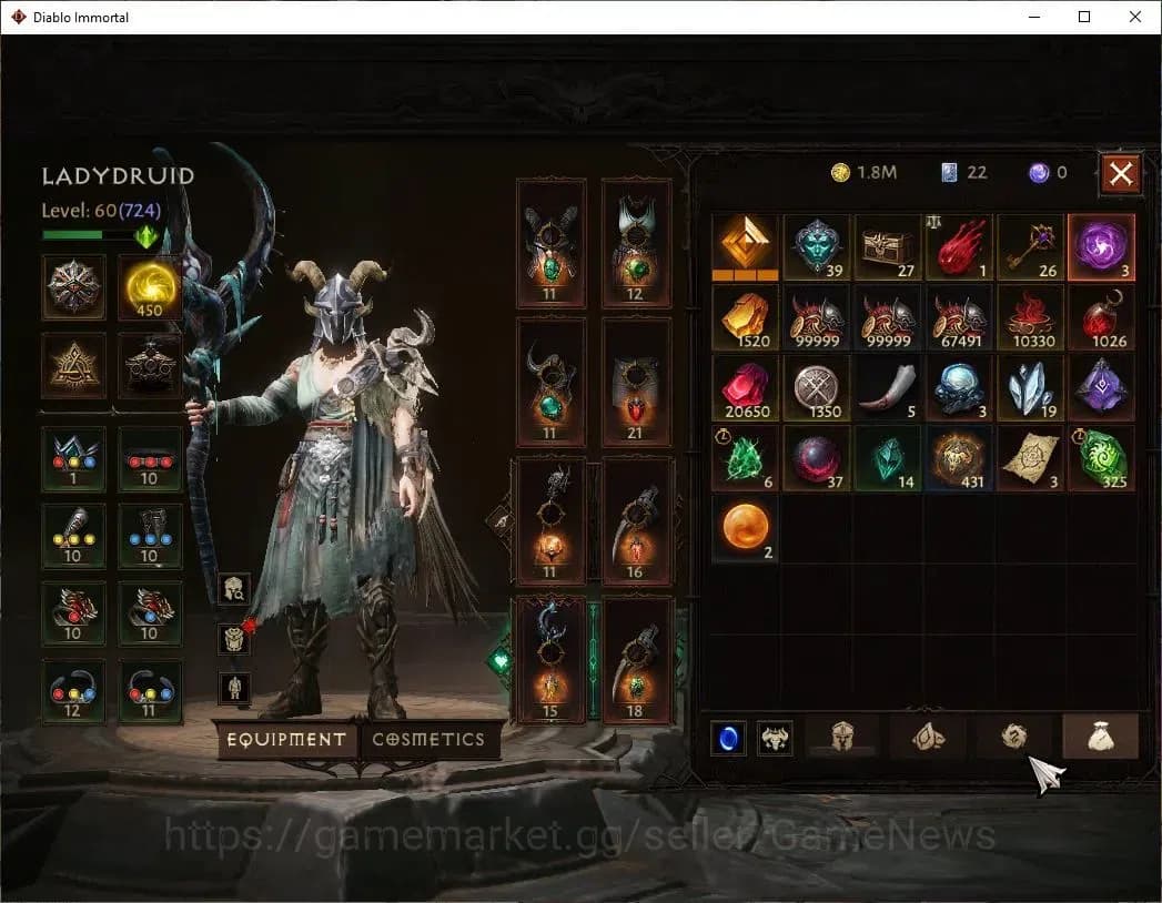 Diablo Immortal Accounts SEA - Verathiel|CS ON|Lv60(724)|Druid|CR 41k|Reso image 7
