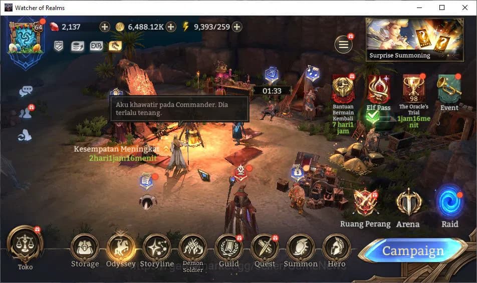 Watcher of Realms Accounts Global 60x|Lv64|2,1M Power|3 Lord [Aracha,Torodor, image 1