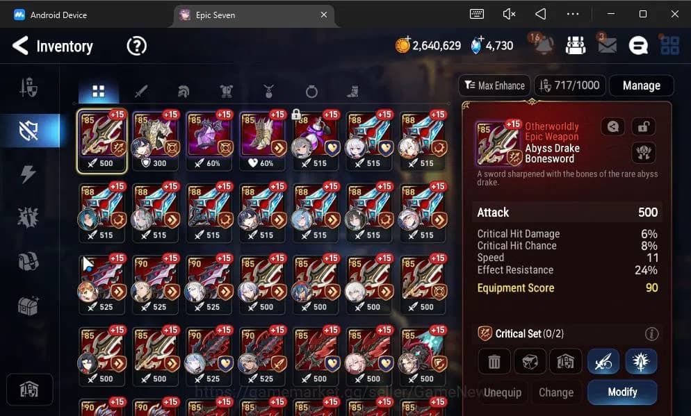 Epic Seven Accounts GBL Verif|13ML(BArunka,LOTScales,DB Senya,Etc)+PFB image 12