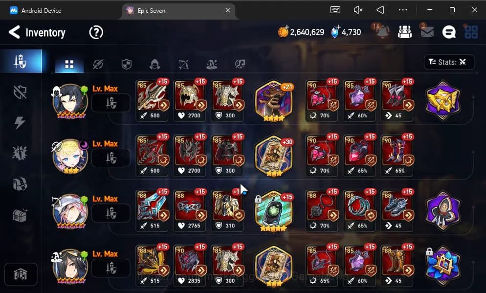 Epic Seven Accounts GBL Verif|13ML(BArunka,LOTScales,DB Senya,Etc)+PFB image 13