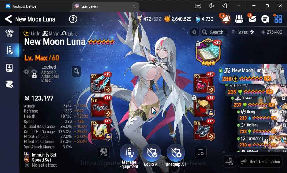 Epic Seven Accounts GBL Verif|13ML(BArunka,LOTScales,DB Senya,Etc)+PFB image 7