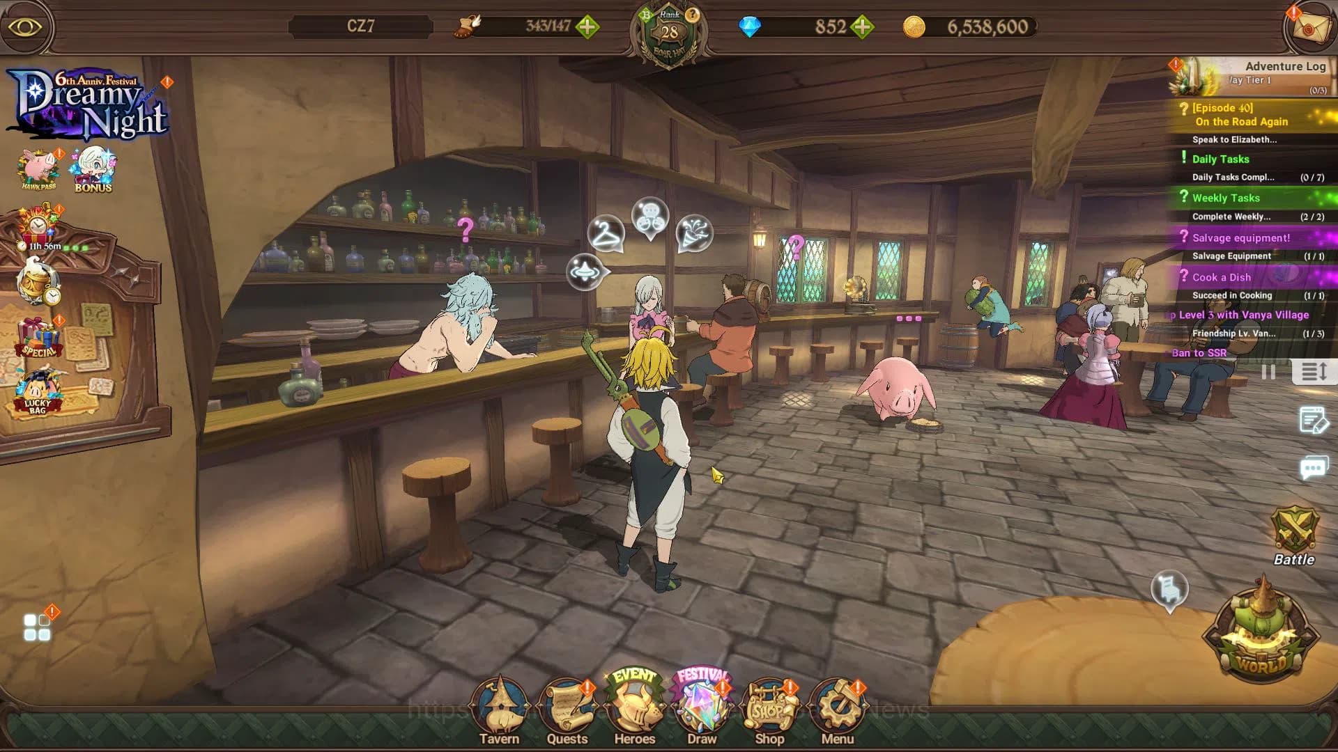 The Seven Deadly Sins: Grand Cross Accounts Global|957K CC|Starter Ch4|852 Dm|1 UR + Collab FF image 1