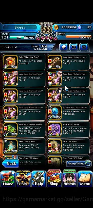 Grand Summoners Accounts Global|Rank 101|18 Ascend|[Roy,Inumuta,Emiya,Hazuk image 17