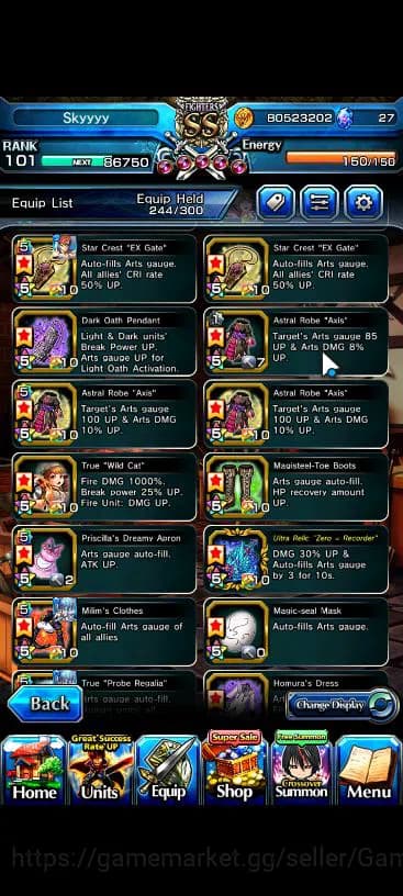Grand Summoners Accounts Global|Rank 101|18 Ascend|[Roy,Inumuta,Emiya,Hazuk image 18