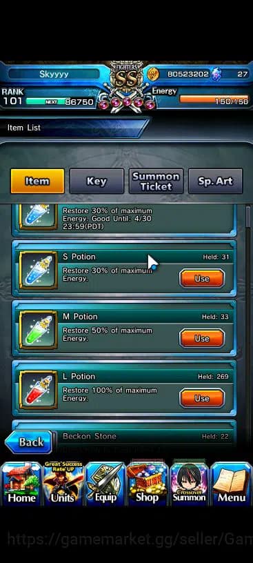 Grand Summoners Accounts Global|Rank 101|18 Ascend|[Roy,Inumuta,Emiya,Hazuk image 2