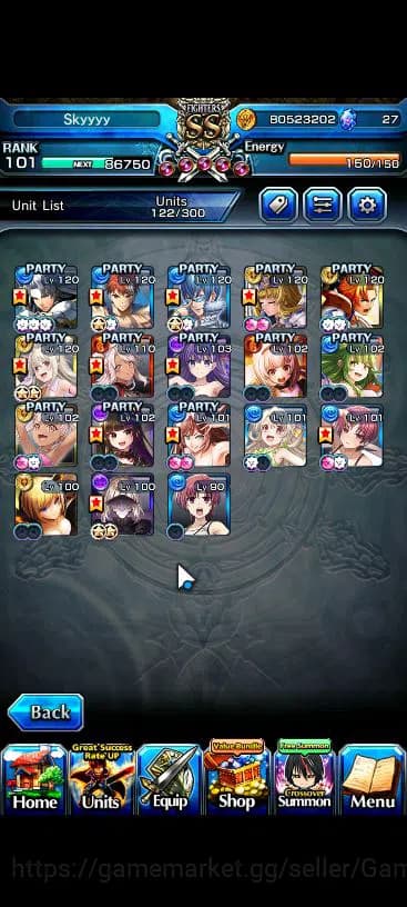 Grand Summoners Accounts Global|Rank 101|18 Ascend|[Roy,Inumuta,Emiya,Hazuk image 4