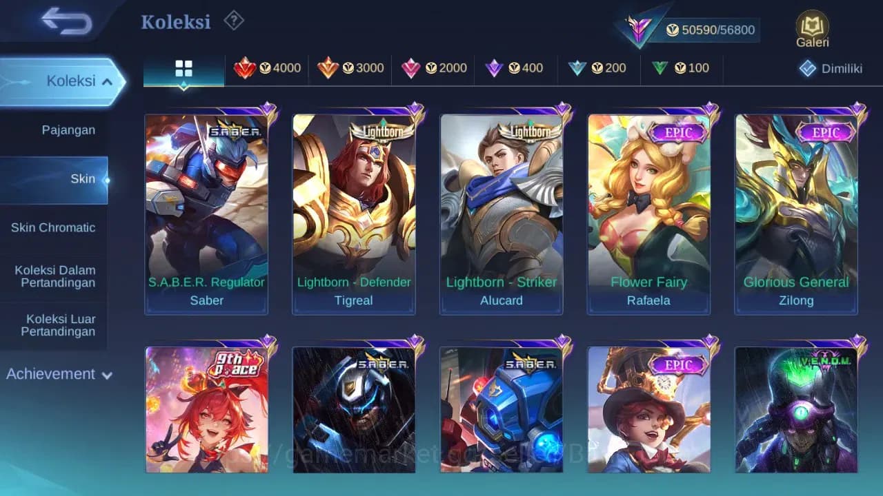Mobile Legends: Bang Bang Accounts GLOBAL Hero 109 Skin 203 | Sasuke | Aspirant Chang image 3