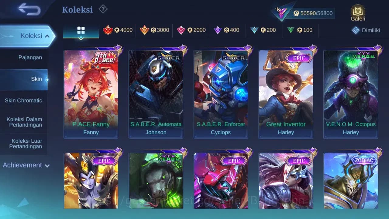 Mobile Legends: Bang Bang Accounts GLOBAL Hero 109 Skin 203 | Sasuke | Aspirant Chang image 4