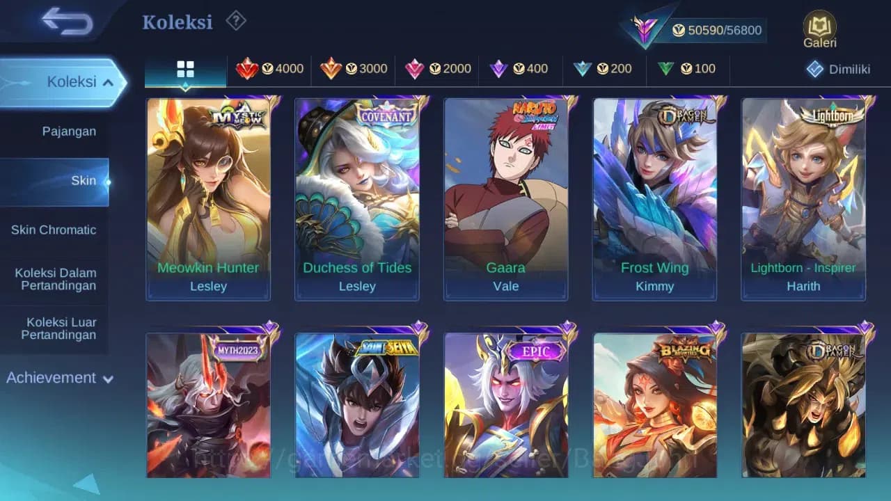 Mobile Legends: Bang Bang Accounts GLOBAL Hero 109 Skin 203 | Sasuke | Aspirant Chang image 6